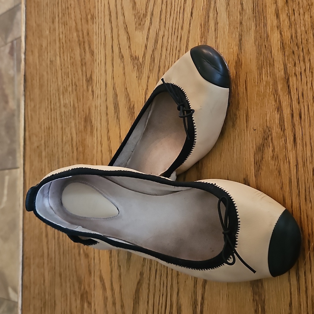BLOCH Rigel Ballet Flats Nappa Leather Capuccino & Black Shoes Womens 10 (EU 40)